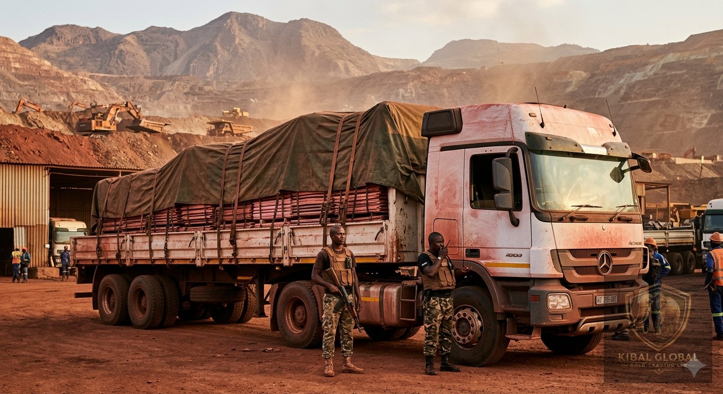 Copper cathode sheets loaded for secure transport