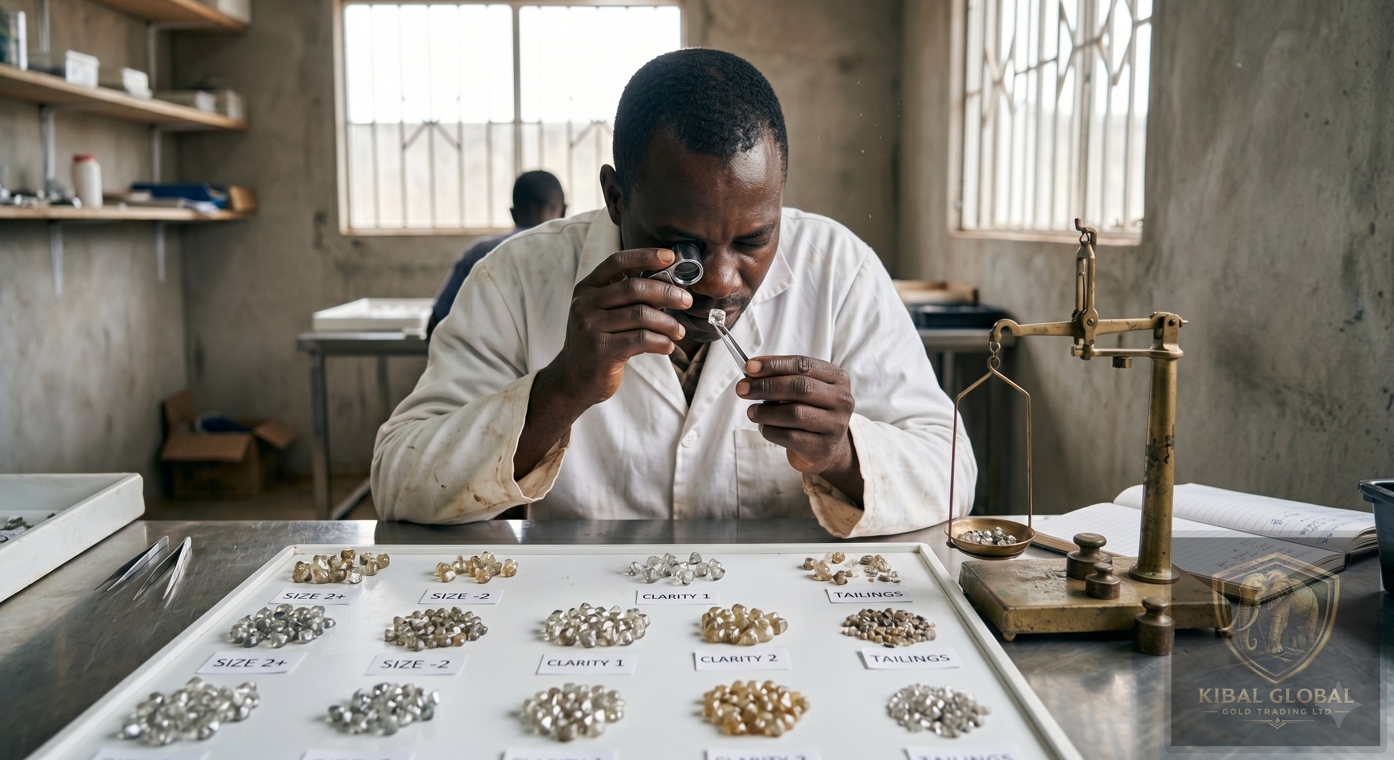 Cleaning, sorting and preliminary classification of rough diamonds