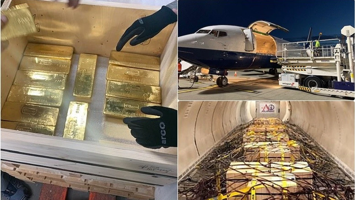International gold delivery via aircraft
