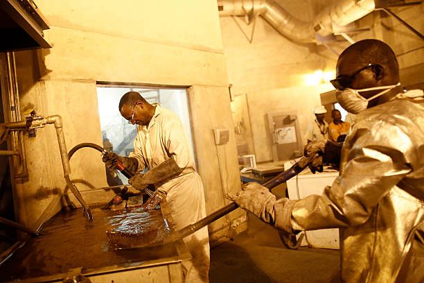 Kibal gold refinery team at work