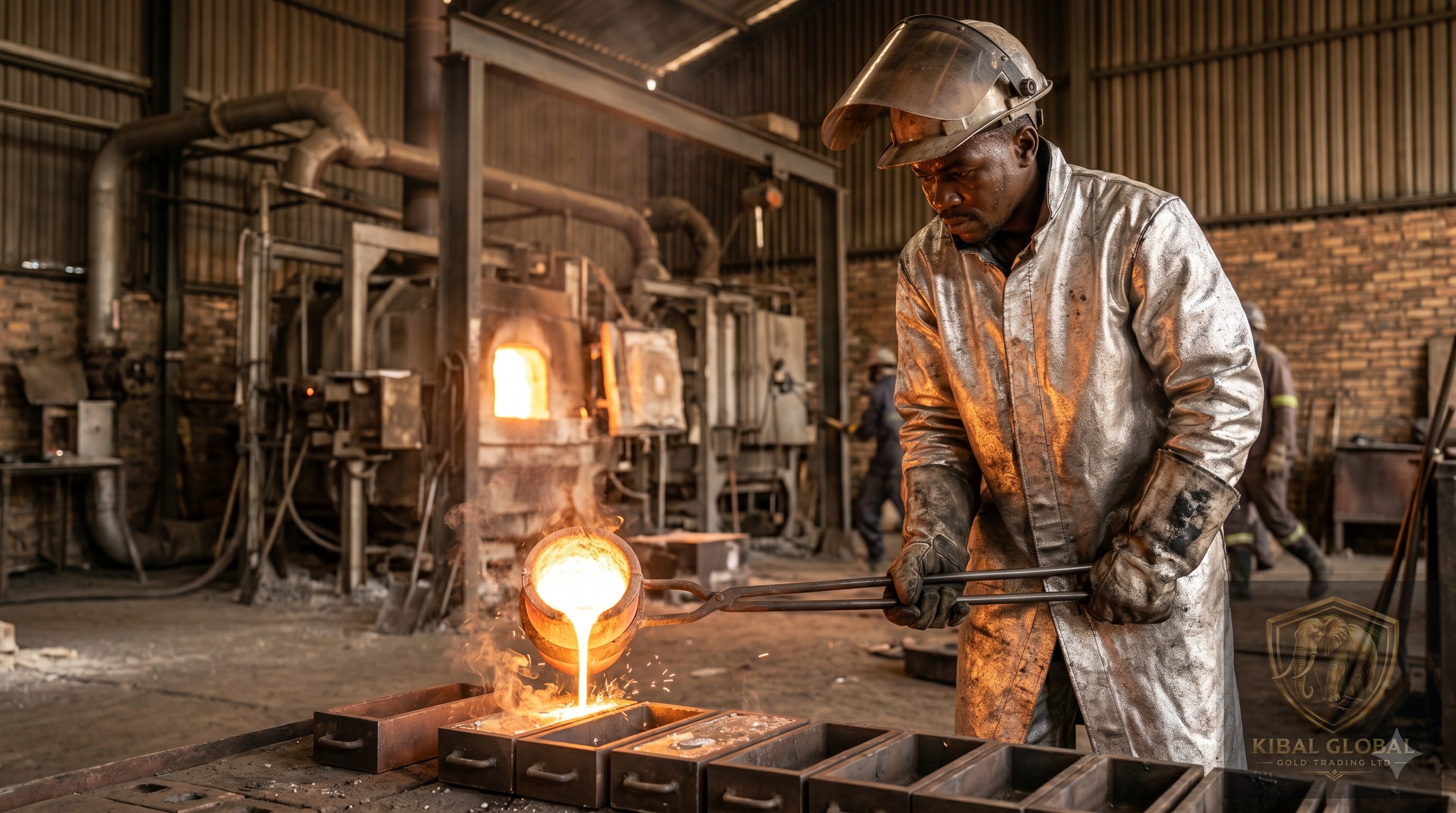 Silver smelting and doré bar casting