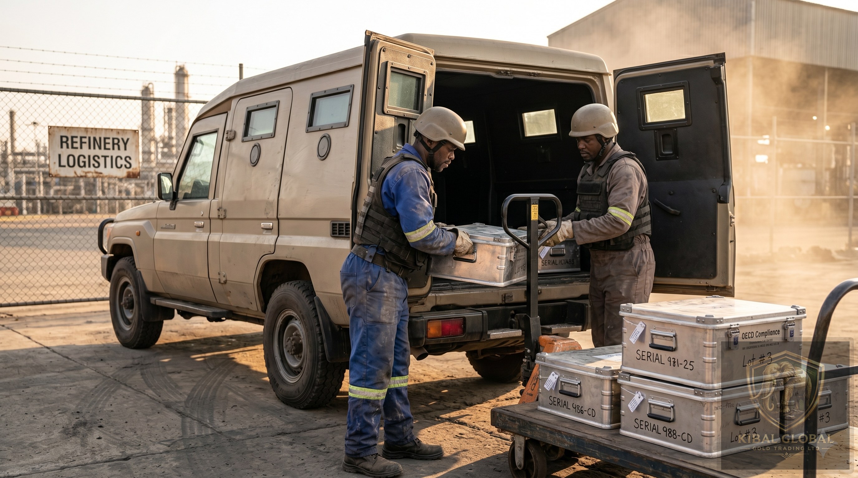Armored security transport of silver doré bars